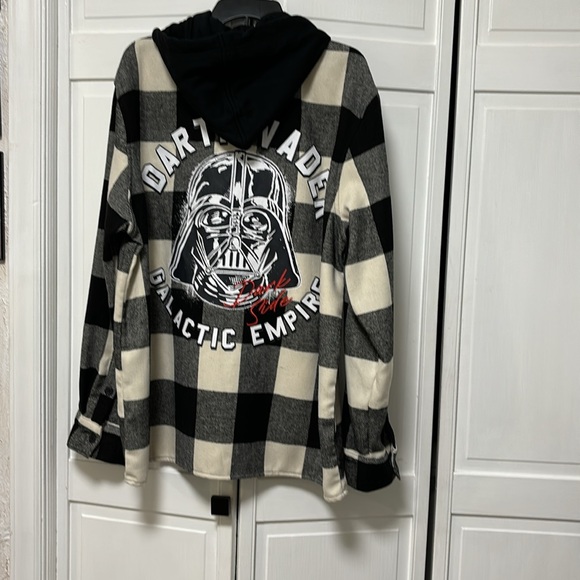 Men’s XXL Star Wars Lucasfilm Ltd. Hoodie/jacket black/white plaid, Darth Vader - Picture 8 of 12